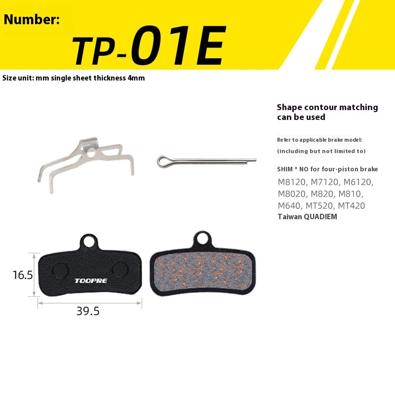 TOOPRE Mountain Bike Brake Pads Resin Semi-Metallic Disc Brake Pads for M446 355 395 BB5