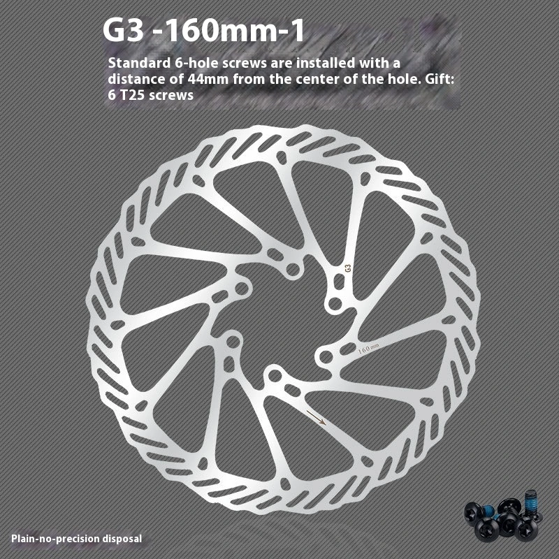 TOOPRE Mountain Bike Disc Rotor Bicycle Brake Pads 160/180/203mm Six Bolt Disc G3/HS1 with Screws