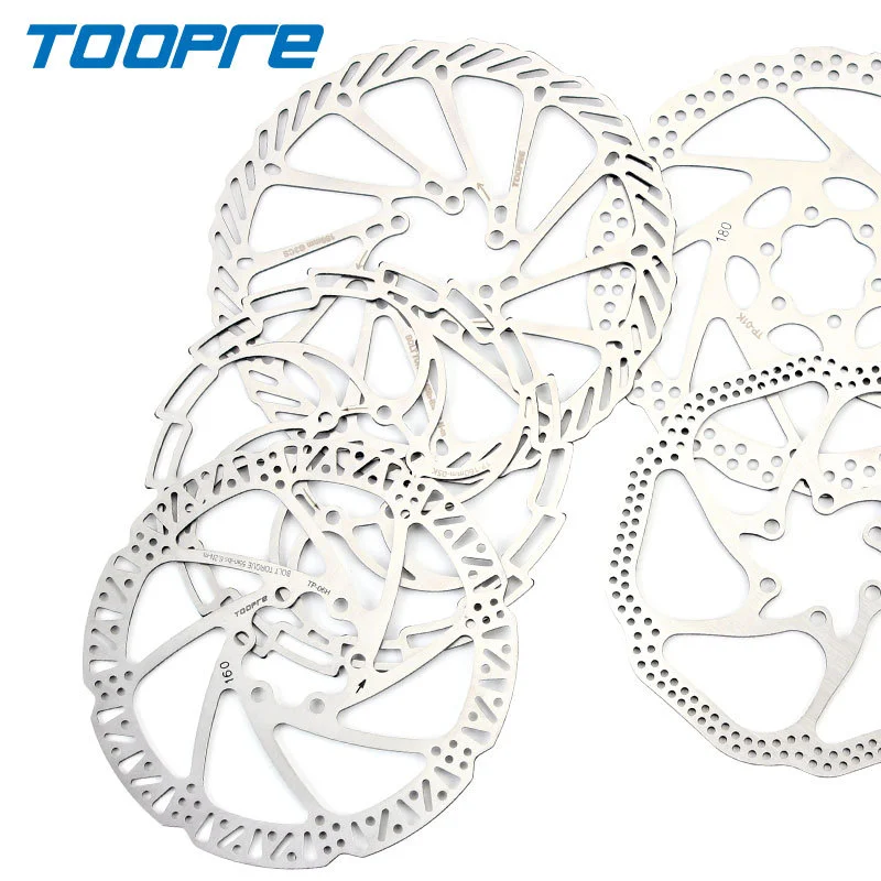 TOOPRE Mountain Bike Disc Rotor Bicycle Brake Pads 160/180/203mm Six Bolt Disc G3/HS1 with Screws