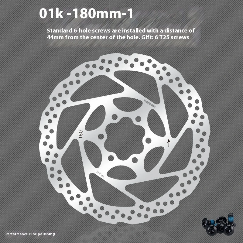 TOOPRE Mountain Bike Disc Rotor Bicycle Brake Pads 160/180/203mm Six Bolt Disc G3/HS1 with Screws