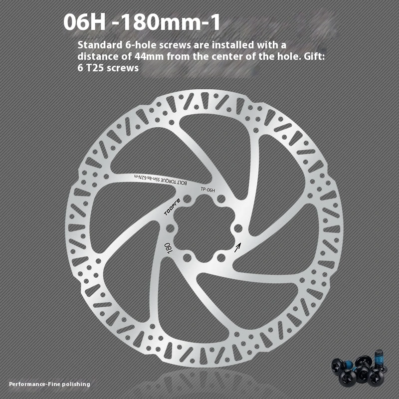 TOOPRE Mountain Bike Disc Rotor Bicycle Brake Pads 120/140/160/180mm Six Bolts  G3/HS1 Brake Rotor Silver