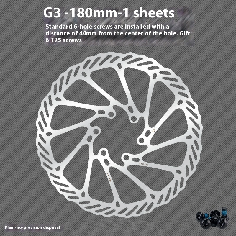 TOOPRE Mountain Bike Disc Rotor Bicycle Brake Pads 160/180/203mm Six Bolt Disc G3/HS1 with Screws
