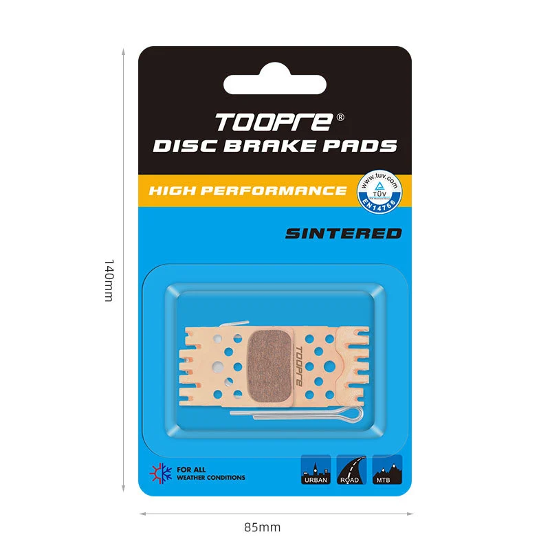TOOPRE Mountain Bike Sintered Brake Pads, Four-Piston Road Bike Disc Brake, Ceramic Metal Heat Dissipation Brake Pads