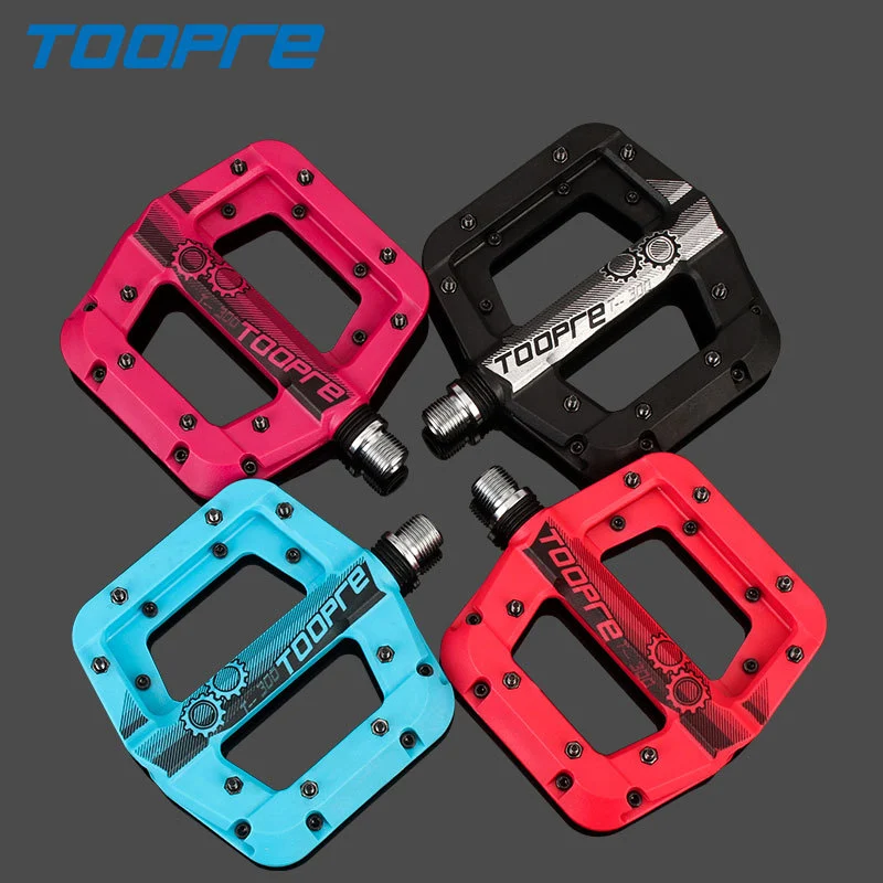 TOOPRE Bicycle Pedals Nylon Fiber Mountain Bike Oversized Anti-slip Pedals, Fixed Gear Road Bike Bearings Pedal