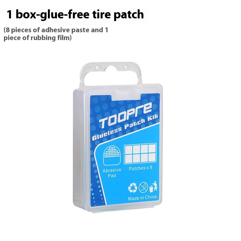 TOOPRE Bicycle Transparent Adhesive-Free Patch Kit Mountain Bike Tire Patch Film 8-Piece Quick Repair Tool Set One Box/8 Pieces