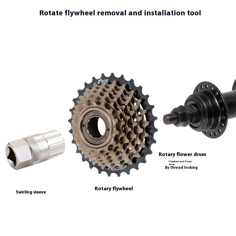 TOOPRE Mountain Bike Rotary Freewheel Removal Tool Wrench Road Bike Freewheel Gear Removal Socket
