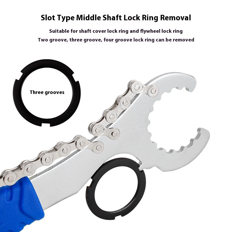 TOOPRE Bicycle Cassette Freewheel Removal Tool Mountain Bike Hollow Bottom Bracket Lockring Installation Wrench 3-in-1