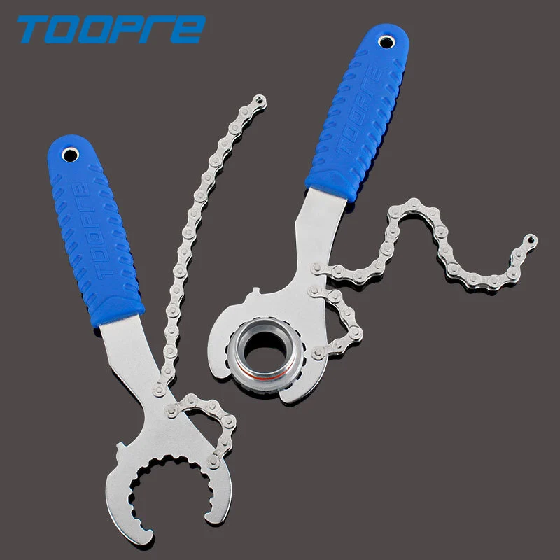 TOOPRE Bicycle Cassette Freewheel Removal Tool Mountain Bike Hollow Bottom Bracket Lockring Installation Wrench 3-in-1