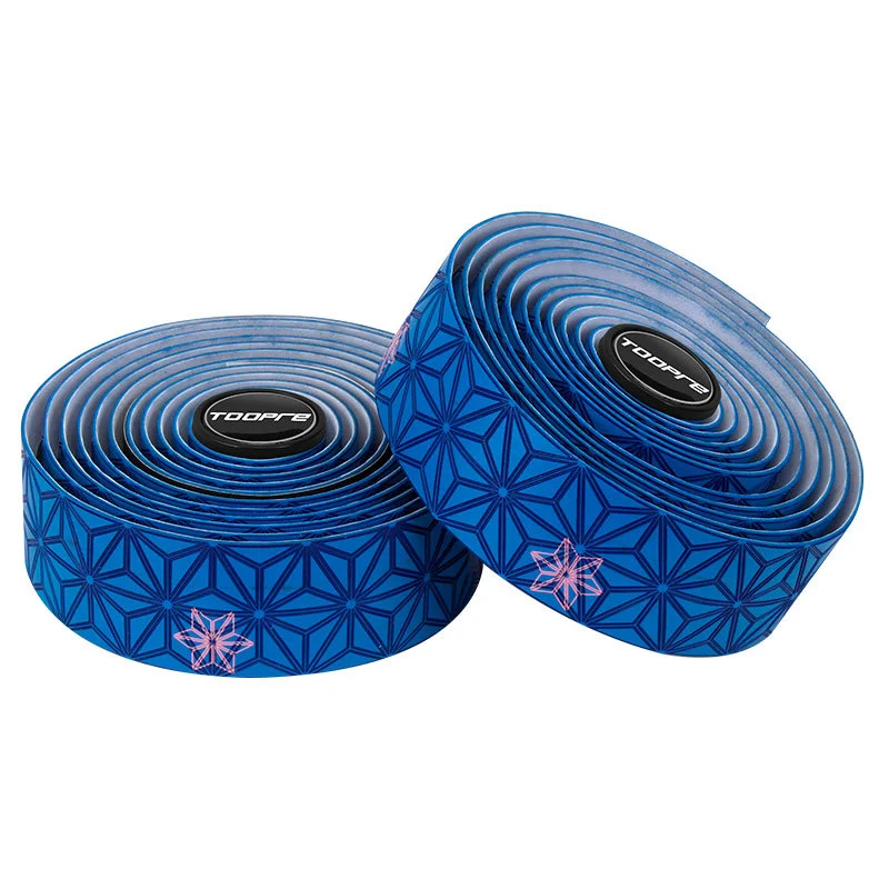 TOOPRE Chrysanthemum Pattern Road Bike Handlebar Tape Ultra-Light Fixed Gear Bicycle Strap PU Non-slip Silicone Shock Absorption Sweat Absorption