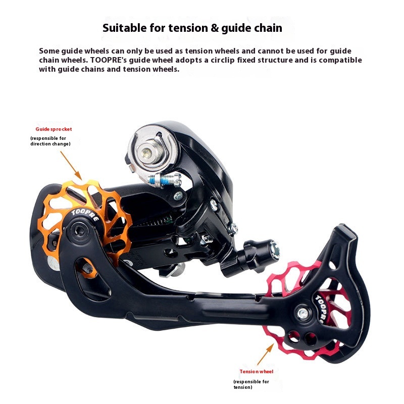 TOOPRE Mountain and Road Bike Ceramic Rear Derailleur Pulley 11T Jockey Wheel Aluminum Alloy Bearing