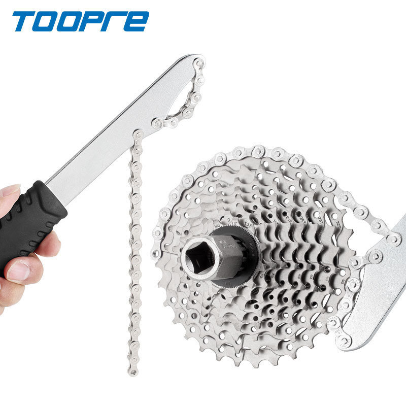 TOOPRE Mountain Bike Cassette Wrench Bicycle Cassette Freewheel Removal Tool Freehub Maintenance Wrench