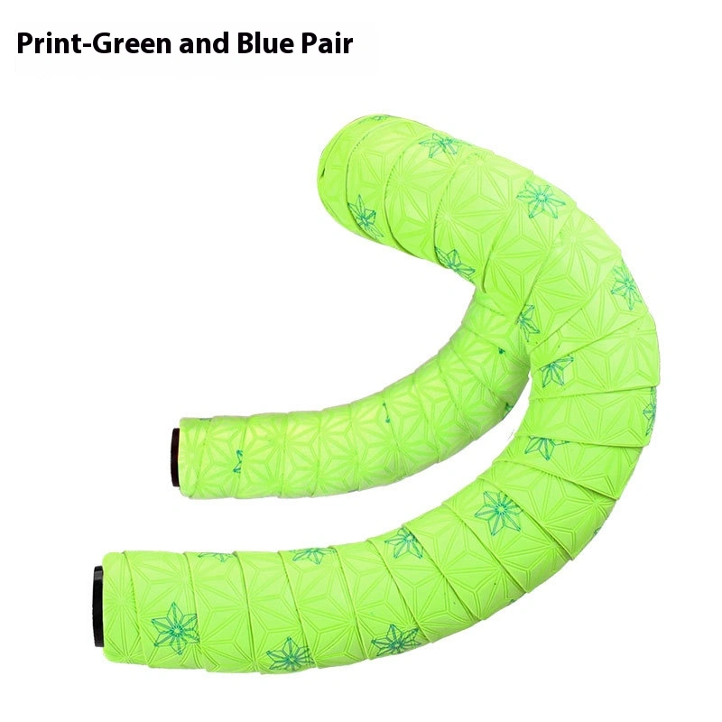 TOOPRE Chrysanthemum Pattern Road Bike Handlebar Tape Ultra-Light Fixed Gear Bicycle Strap PU Non-slip Silicone Shock Absorption Sweat Absorption