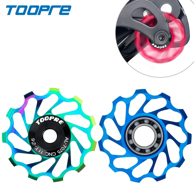 TOOPRE Mountain and Road Bike Ceramic Rear Derailleur Pulley 11T Jockey Wheel Aluminum Alloy Bearing