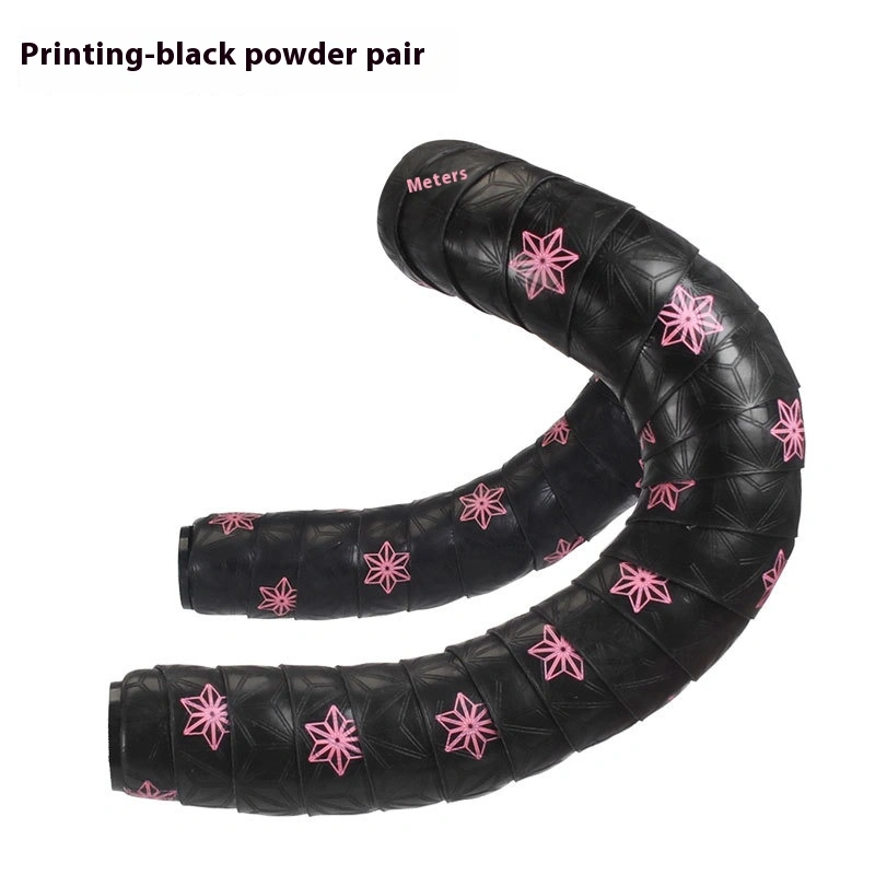 TOOPRE Chrysanthemum Pattern Road Bike Handlebar Tape Ultra-Light Fixed Gear Bicycle Strap PU Non-slip Silicone Shock Absorption Sweat Absorption