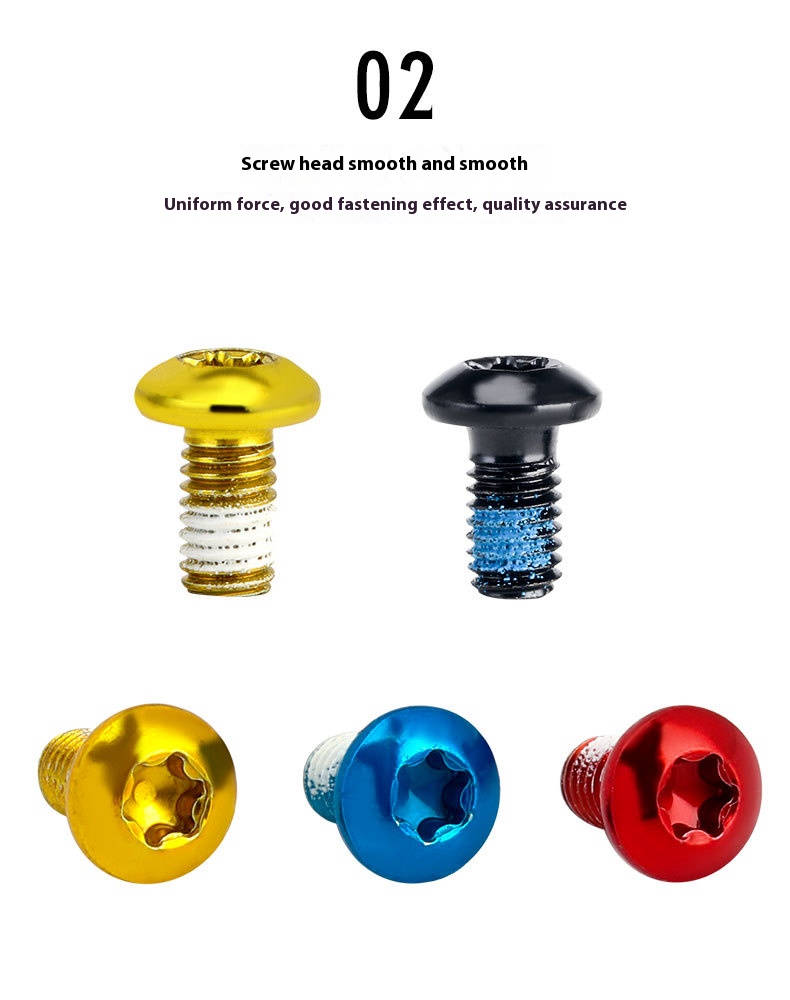 GIYO Bicycle Colorful Disc Brake Rotor Bolts Mountain Bike Disc Rotor Screws Colorful T25 Disc Brake Pads M5*10 12pcs
