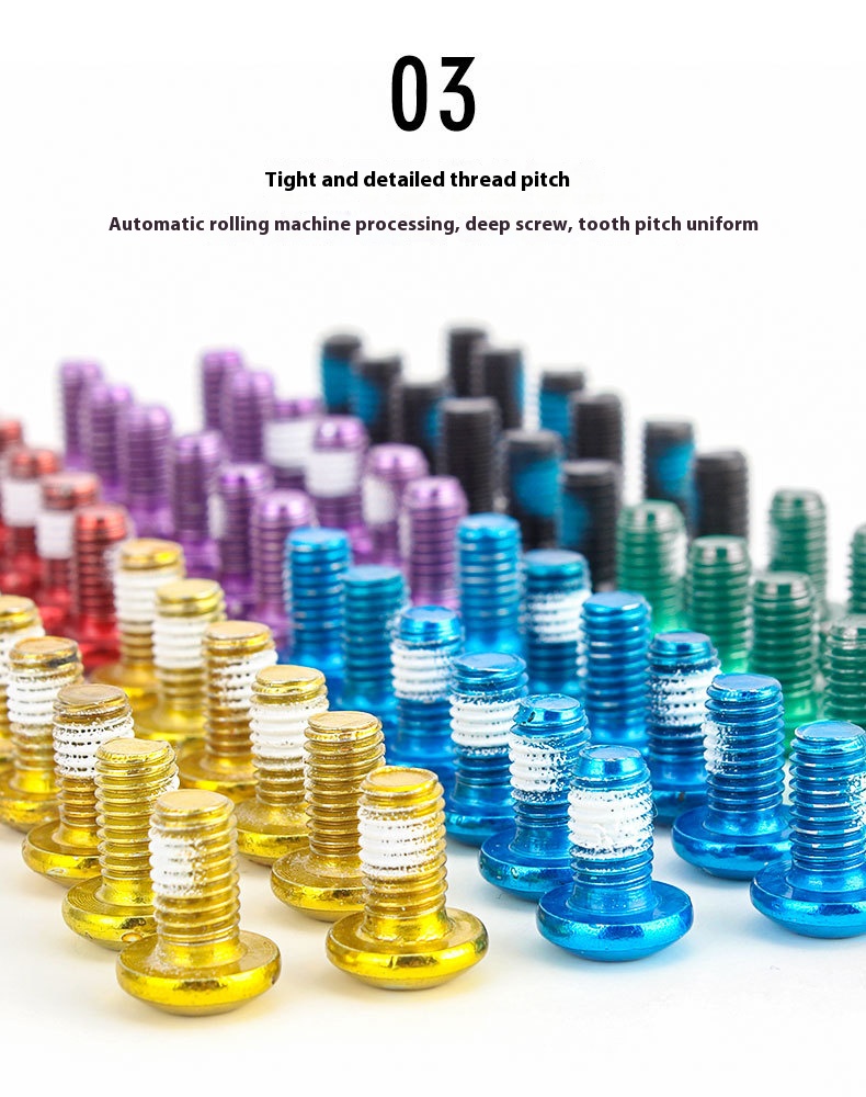 GIYO Bicycle Colorful Disc Brake Rotor Bolts Mountain Bike Disc Rotor Screws Colorful T25 Disc Brake Pads M5*10 12pcs