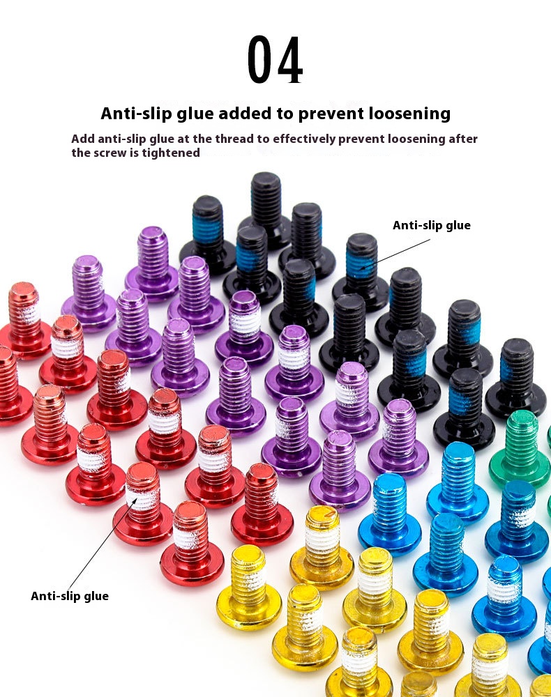 GIYO Bicycle Colorful Disc Brake Rotor Bolts Mountain Bike Disc Rotor Screws Colorful T25 Disc Brake Pads M5*10 12pcs