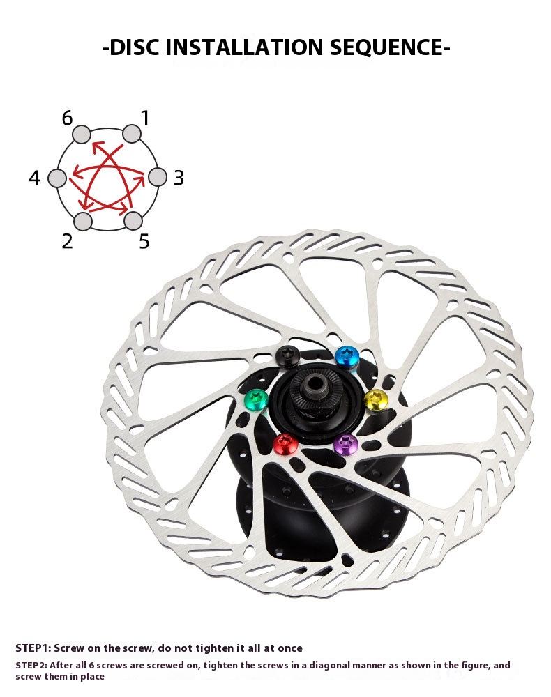 GIYO Bicycle Colorful Disc Brake Rotor Bolts Mountain Bike Disc Rotor Screws Colorful T25 Disc Brake Pads M5*10 12pcs