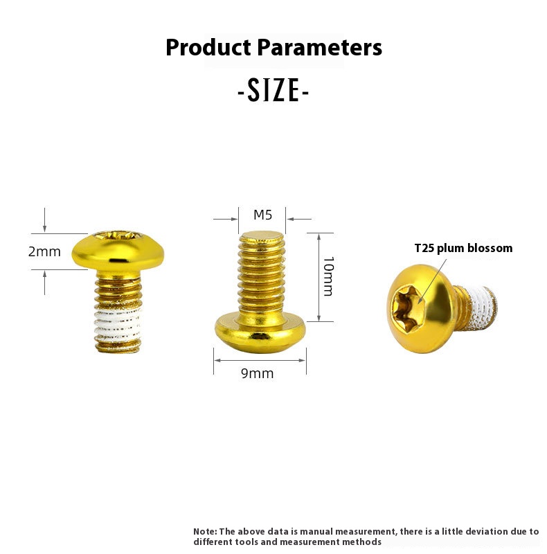 GIYO Bicycle Colorful Disc Brake Rotor Bolts Mountain Bike Disc Rotor Screws Colorful T25 Disc Brake Pads M5*10 12pcs
