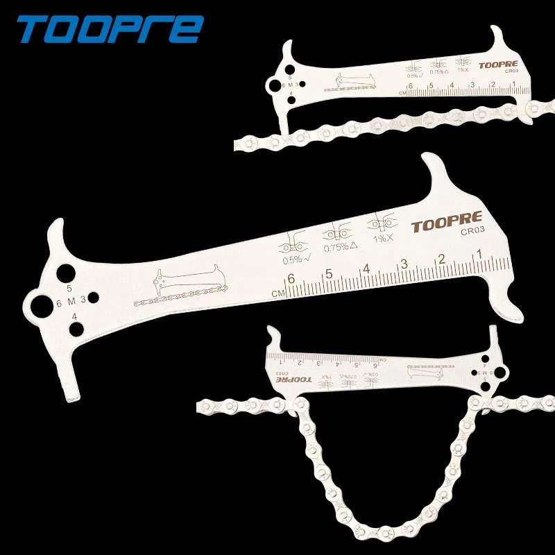 TOOPRE 3-in-1 Chain Wear Measurement Tool for Mountain and Road Bikes - Chain Gauge Wear Measurement Tool and Caliper
