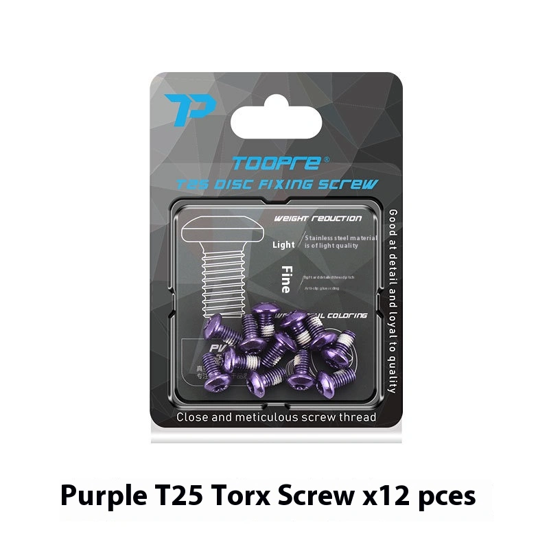 TOOPRE Colorful Mountain Bike Disc Rotor Bolts Bicycle T25 Torx Disc Brake Rotor Fixing Screws