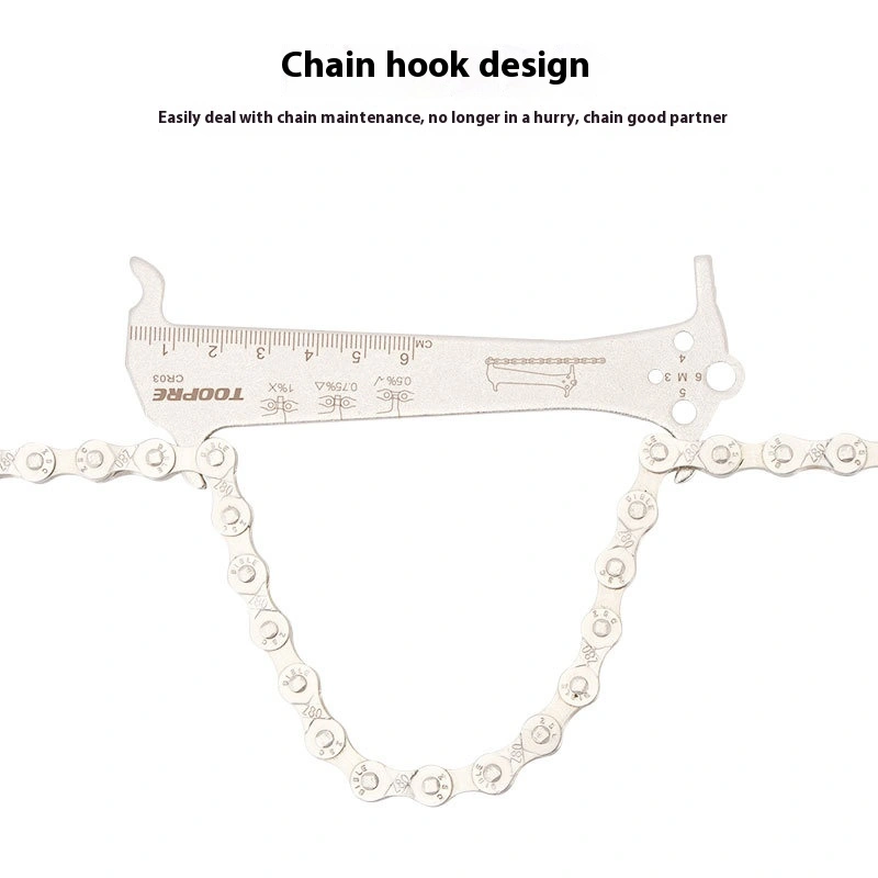 TOOPRE 3-in-1 Chain Wear Measurement Tool for Mountain and Road Bikes - Chain Gauge Wear Measurement Tool and Caliper