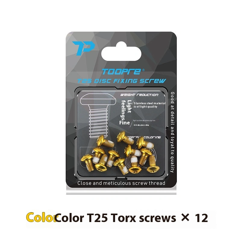 TOOPRE Colorful Mountain Bike Disc Rotor Bolts Bicycle T25 Torx Disc Brake Rotor Fixing Screws