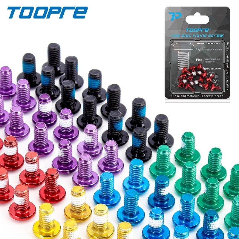 TOOPRE Colorful Mountain Bike Disc Rotor Bolts Bicycle T25 Torx Disc Brake Rotor Fixing Screws