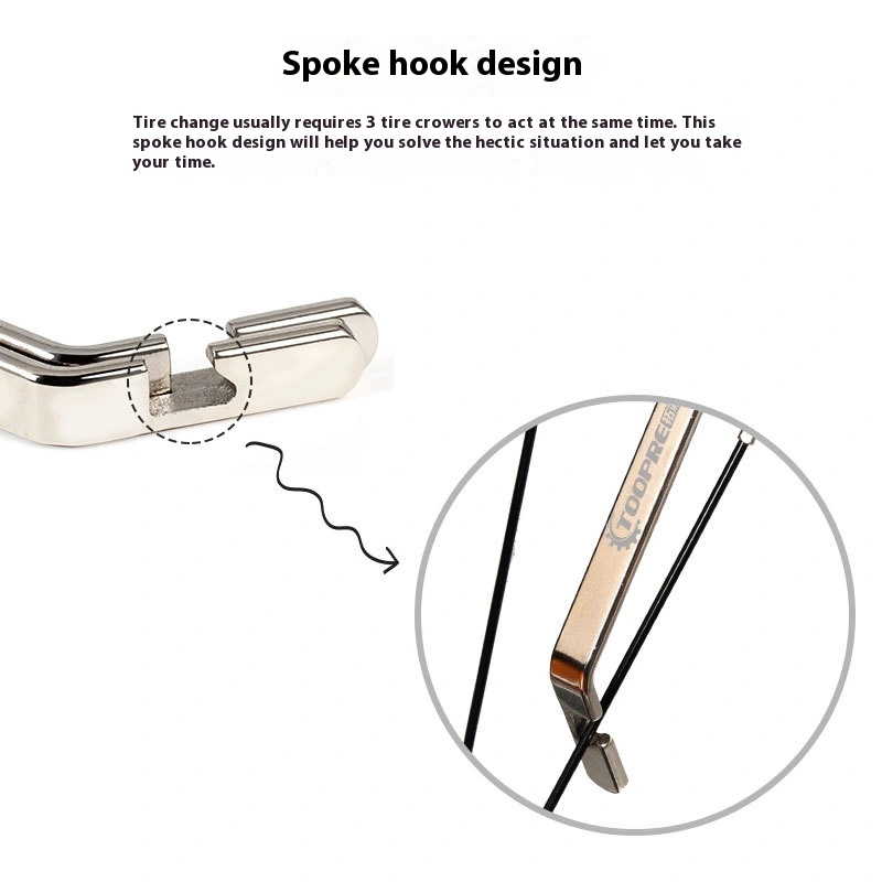 TOOPRE Bicycle Tire Lever Mountain Bike Metal Tire Lever Tool Stainless Steel Tire Removal and Installation Tool