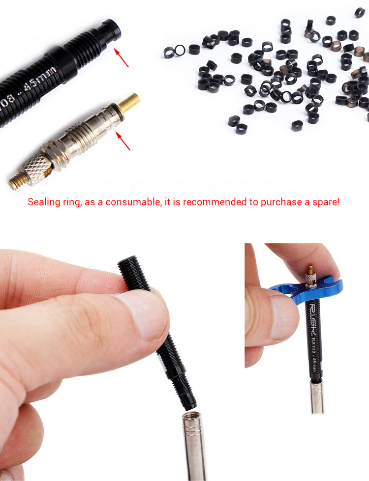 RISK RA108 Presta Valve Extenders 45mm 80mm Bicycle Tire Valve Extension for Road Bike Deep Rim Wheels