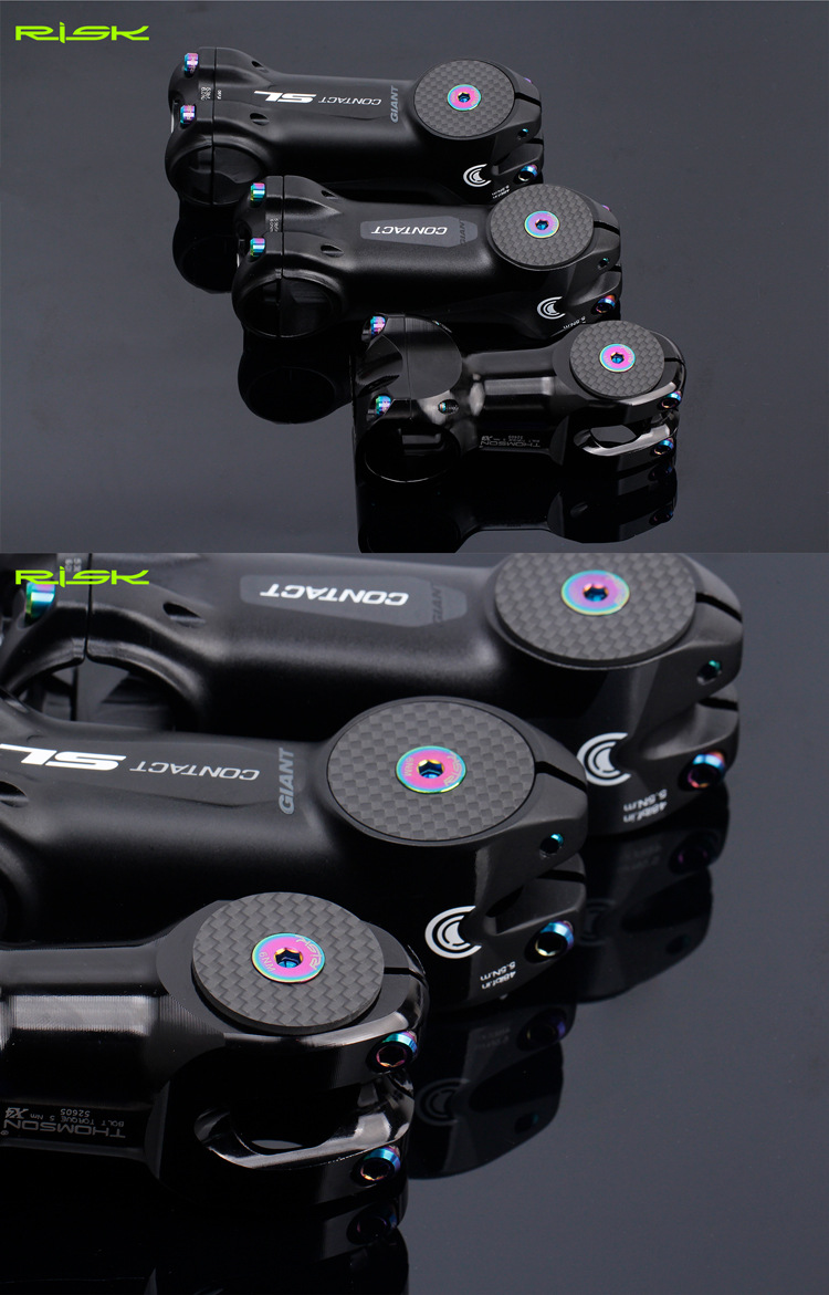 RISK RA112 Carbon Fiber Bike Headset Top Cap with TC4 Titanium Bolt for 28.6mm / OD2 31.8mm Forks