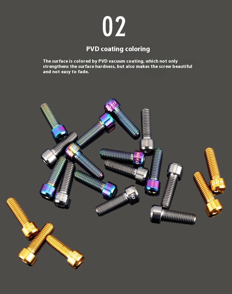 GIYO Mountain Road Bike Titanium Alloy Crank Locking Screws Disc Brake Caliper Fixing Screws M6x20/18