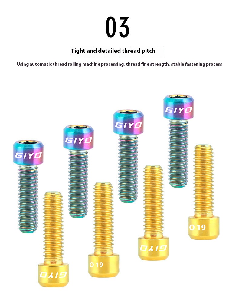 GIYO Mountain Road Bike Titanium Alloy Crank Locking Screws Disc Brake Caliper Fixing Screws M6x20/18