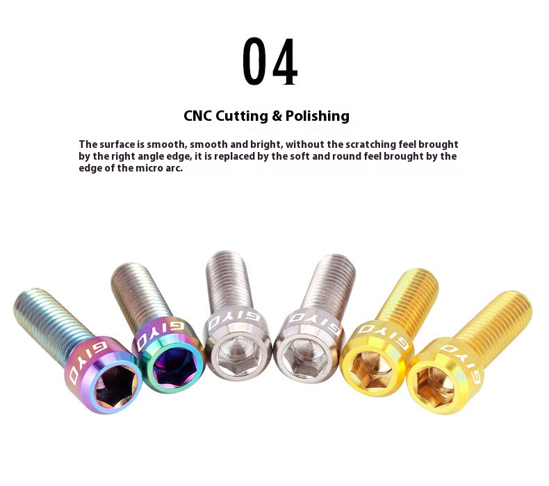 GIYO Mountain Road Bike Titanium Alloy Crank Locking Screws Disc Brake Caliper Fixing Screws M6x20/18