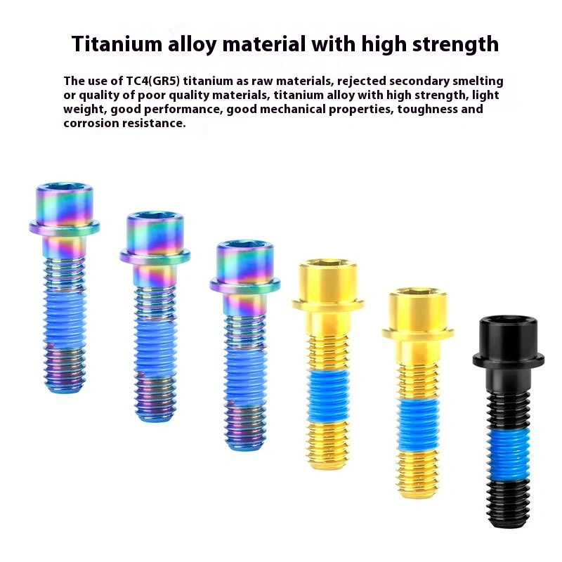 TOOPRE Titanium Alloy Hollow Stem Bolts M5x18mm for Mountain and Road Bikes, Handlebar Clamp Locking