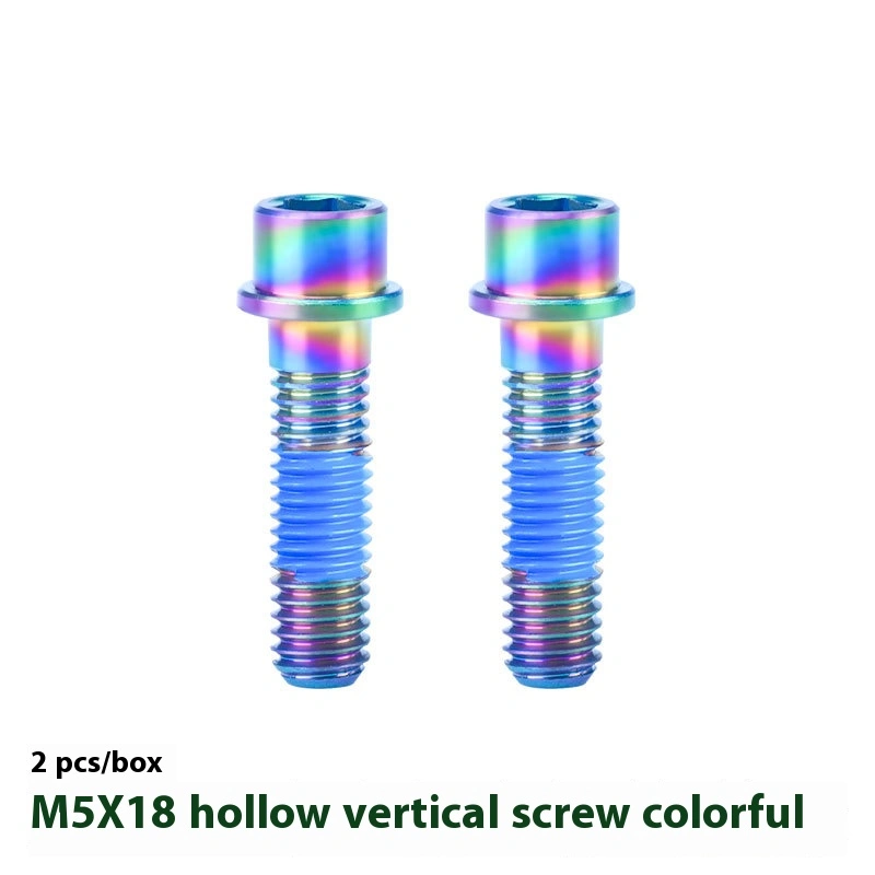 TOOPRE Titanium Alloy Hollow Stem Bolts M5x18mm for Mountain and Road Bikes, Handlebar Clamp Locking