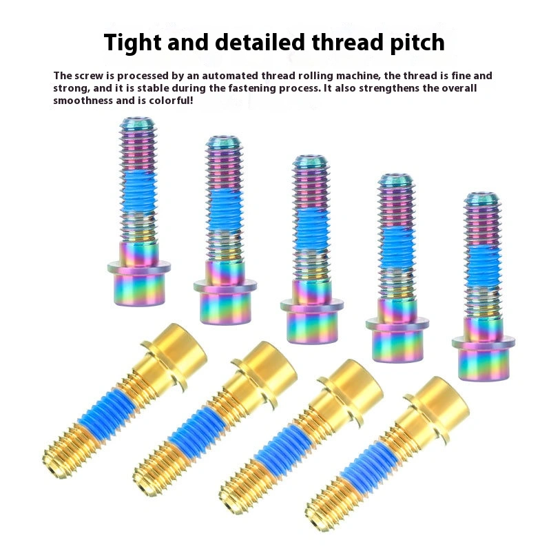TOOPRE Titanium Alloy Hollow Stem Bolts M5x18mm for Mountain and Road Bikes, Handlebar Clamp Locking