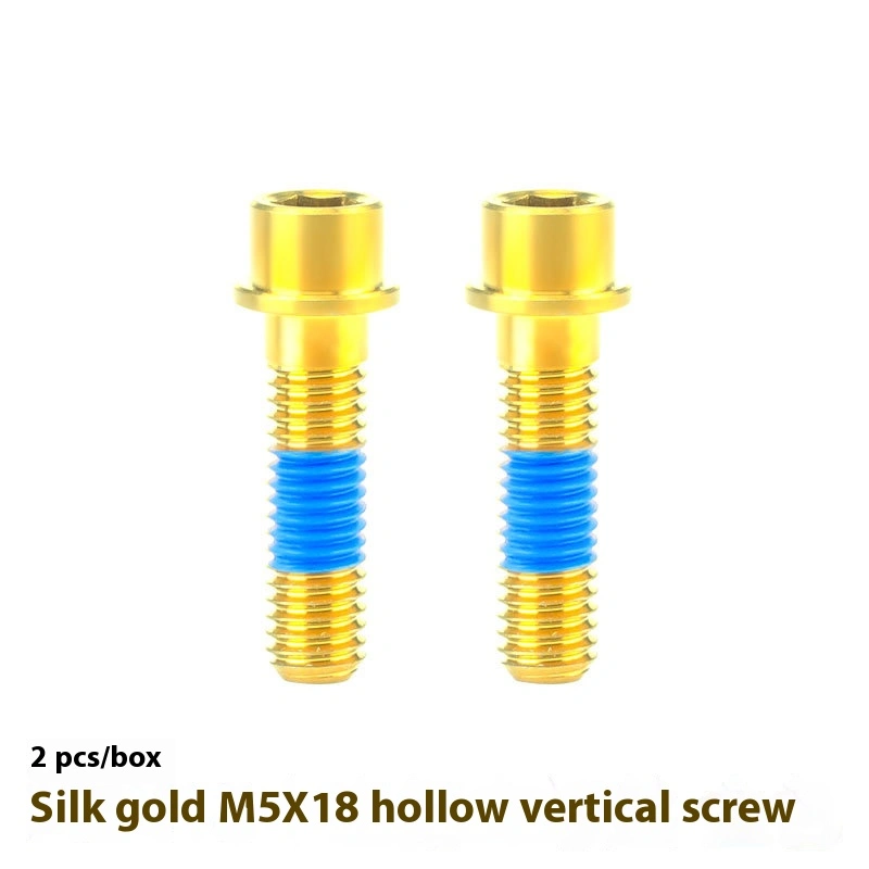 TOOPRE Titanium Alloy Hollow Stem Bolts M5x18mm for Mountain and Road Bikes, Handlebar Clamp Locking