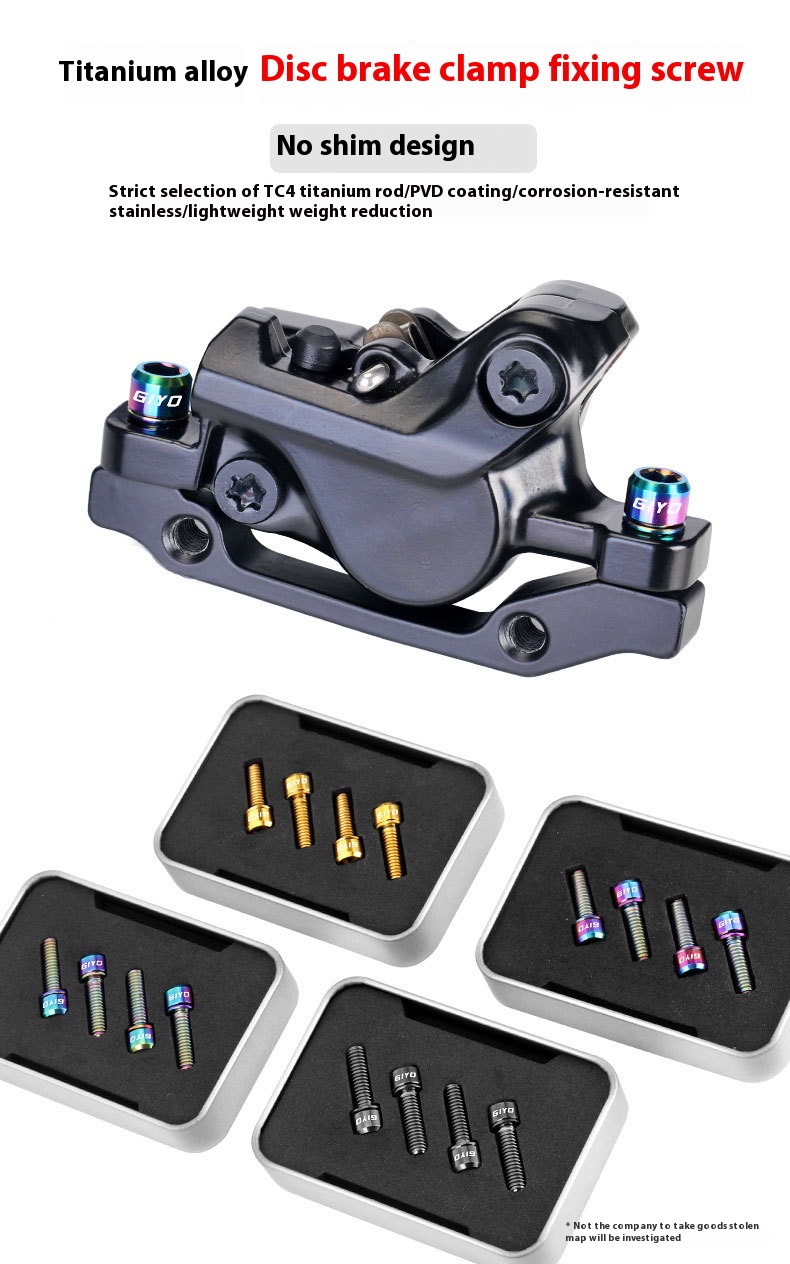 GIYO Disc Brake Fixing Bolts with Titanium Alloy Screws for Mountain and Road Bikes Crank Bolts with Washers M6x18/20