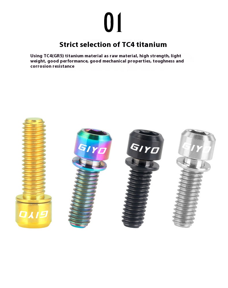 GIYO Disc Brake Fixing Bolts with Titanium Alloy Screws for Mountain and Road Bikes Crank Bolts with Washers M6x18/20