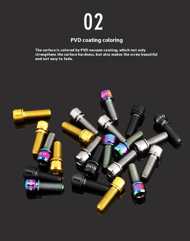 GIYO Disc Brake Fixing Bolts with Titanium Alloy Screws for Mountain and Road Bikes Crank Bolts with Washers M6x18/20
