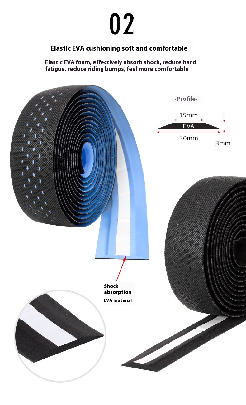 TOOPRE Perforated PU and EVA Road Handlebar Tape, 2150mm Rolls for Road Fixed Gear and Gravel Bikes, Color Options