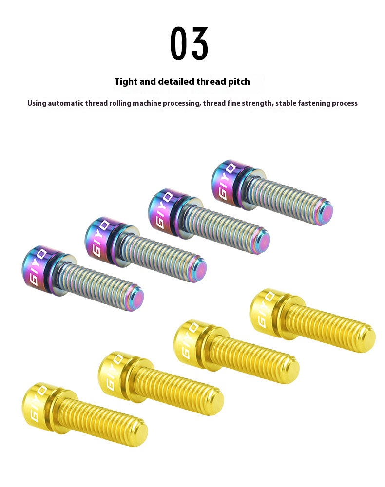GIYO Disc Brake Fixing Bolts with Titanium Alloy Screws for Mountain and Road Bikes Crank Bolts with Washers M6x18/20