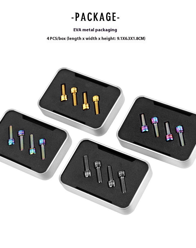 GIYO Disc Brake Fixing Bolts with Titanium Alloy Screws for Mountain and Road Bikes Crank Bolts with Washers M6x18/20