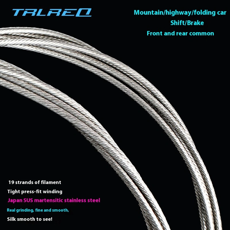 TRLREQ Fully Polished Stainless Steel Brake and Shift Cables for Mountain Bike Road Bike and Folding Bikes