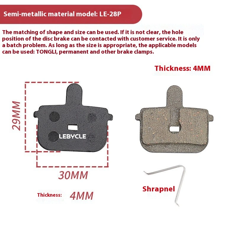 LEBYCLE Bicycle Brake Pads Mountain Bike Brake Pads Disc Brake Pads Brake Blocks Brake Shoes