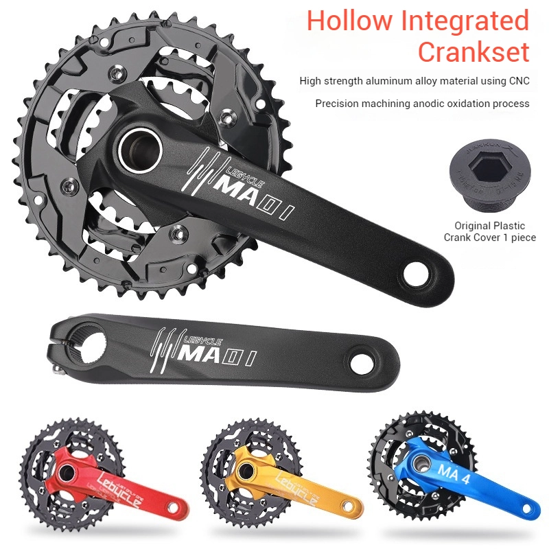 LEBYCLE Mountain Bike Hollow Integrated Crankset Set Upgrade Universal Chainring 9 Speed 10 Speed Parts