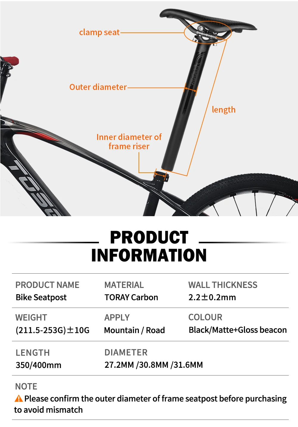 Toseek carbon frame sale