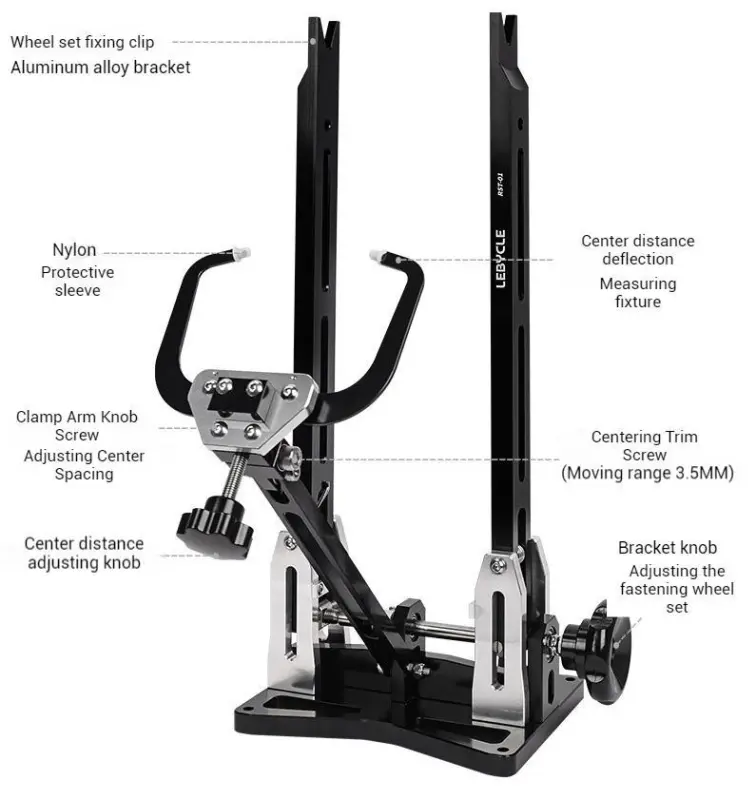 LEBYCLE Bicycle Wheel Truing Stand for Mountain and Road Bike Wheelsets Rim Alignment and Hub Spoke
