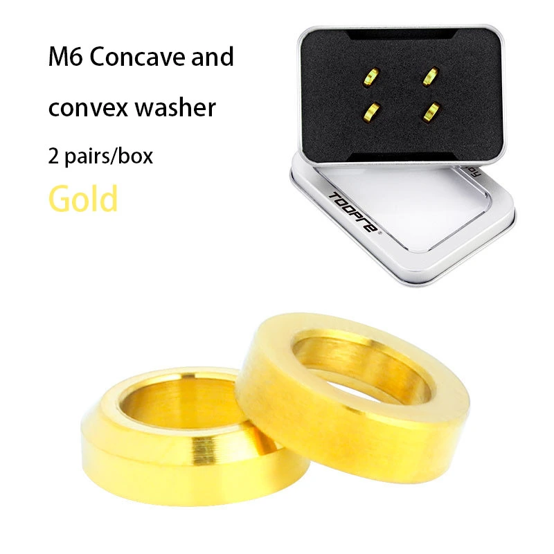 TOOPRE Mountain Bike M6 Titanium Alloy Concave-Convex Washer Disc Brake Caliper XT Disc Brake Fixed XTR Screw Washer